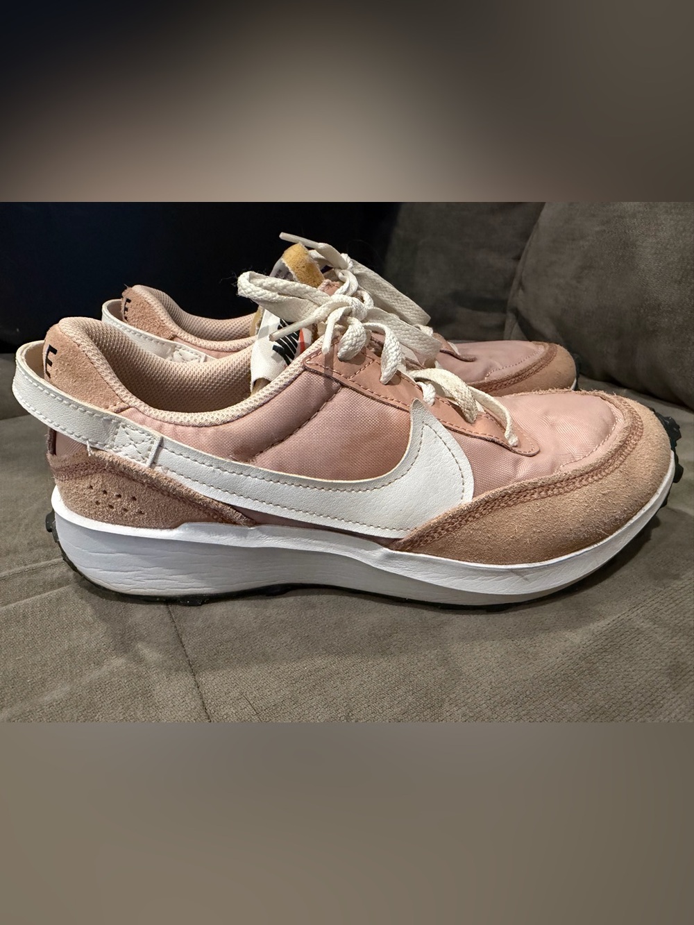 Nike Women's Dusty Pink & White Suede  Sneakers, size 7